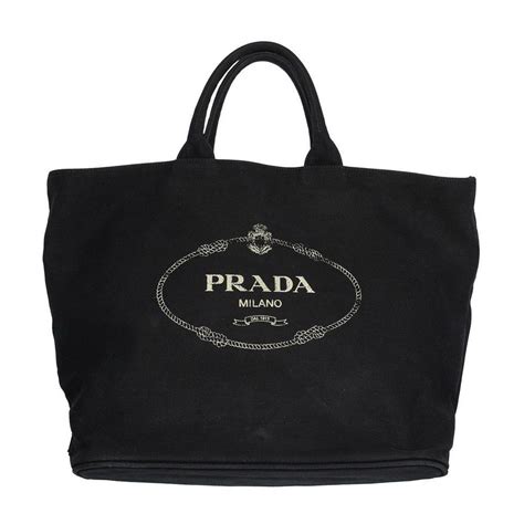 prada black canvas handbag|prada handbag black price.